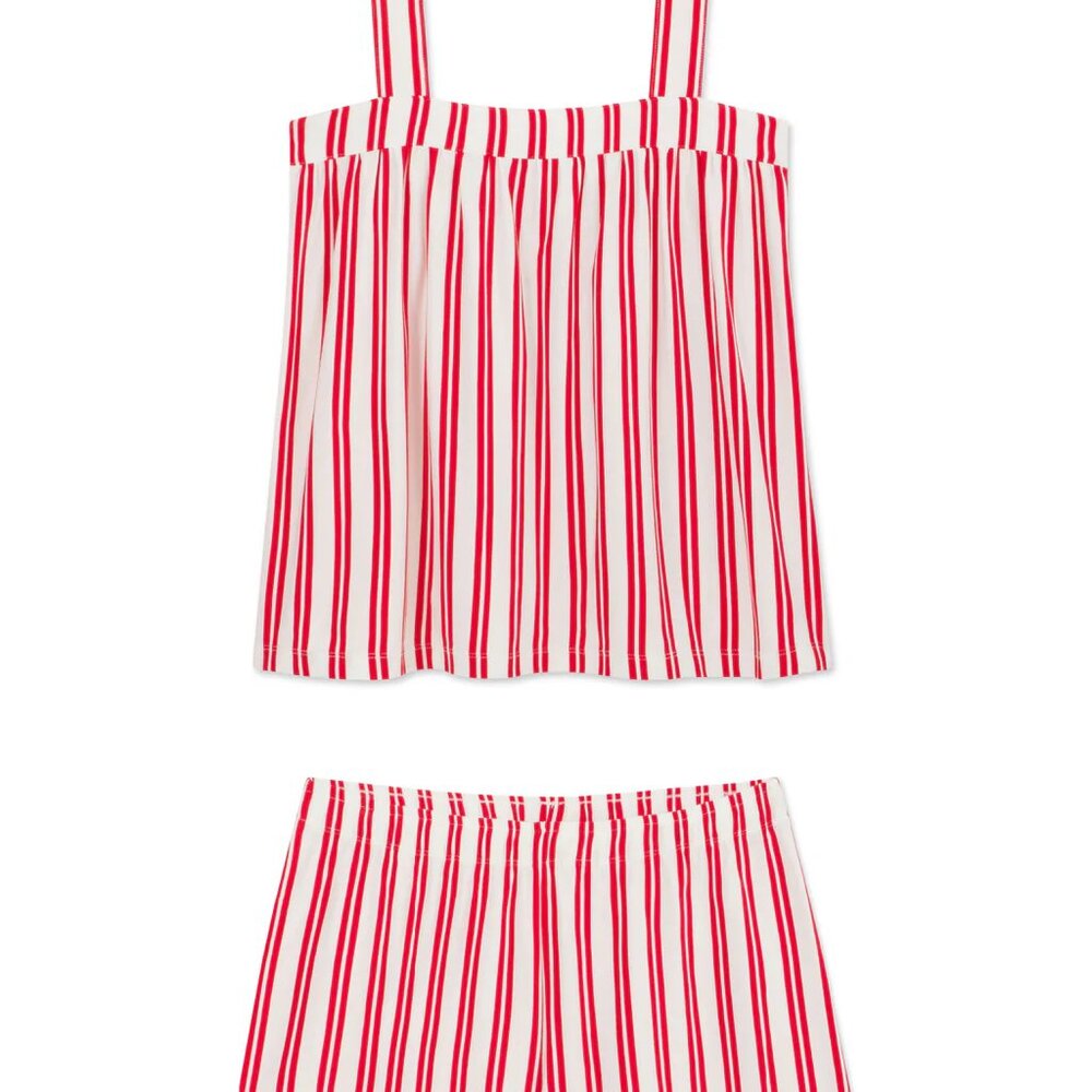 Lake DreamModal Daydream Shorts Set in Geranium Regalia Stripe
